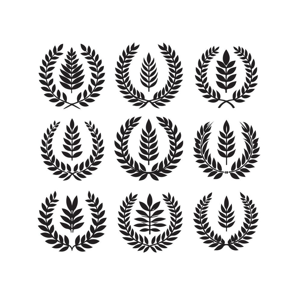 Minimal laurel sign illustration icon logo vector