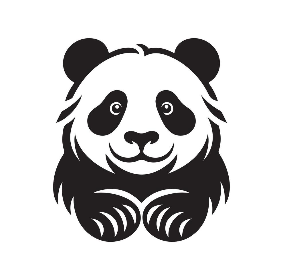 panda ilustración diseño silueta estilo vector