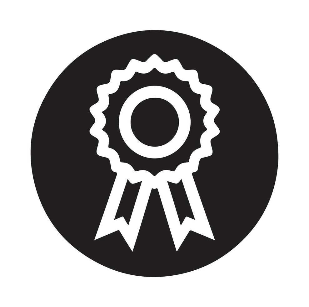 minimal award ribbon badge icon. guarantee or medal thin line. concept of minimal consumer control emblem or assurance vector