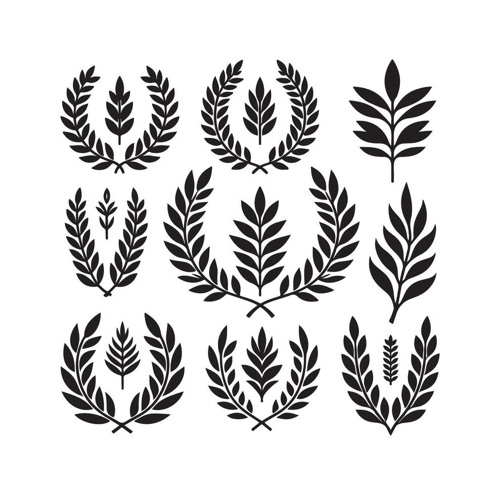 Minimal laurel sign illustration icon logo vector