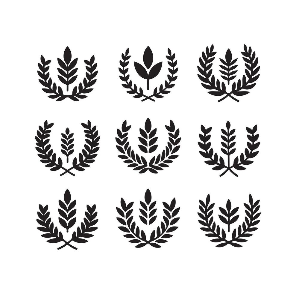 Minimal laurel sign illustration icon logo vector