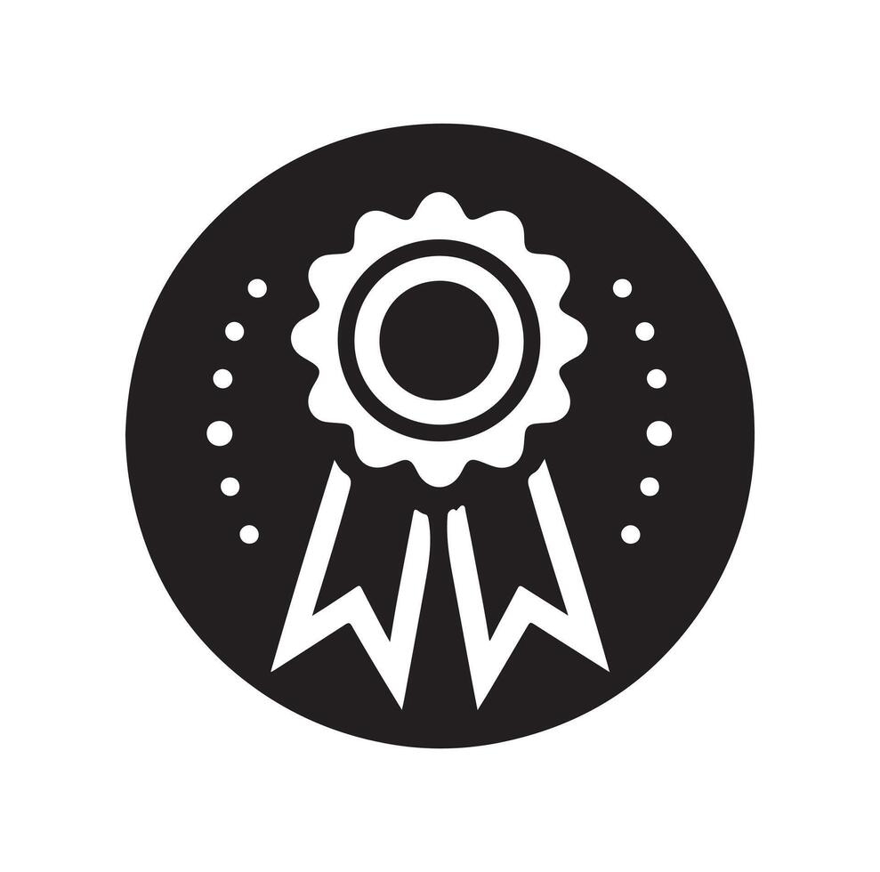minimal award ribbon badge icon. guarantee or medal thin line. concept of minimal consumer control emblem or assurance vector
