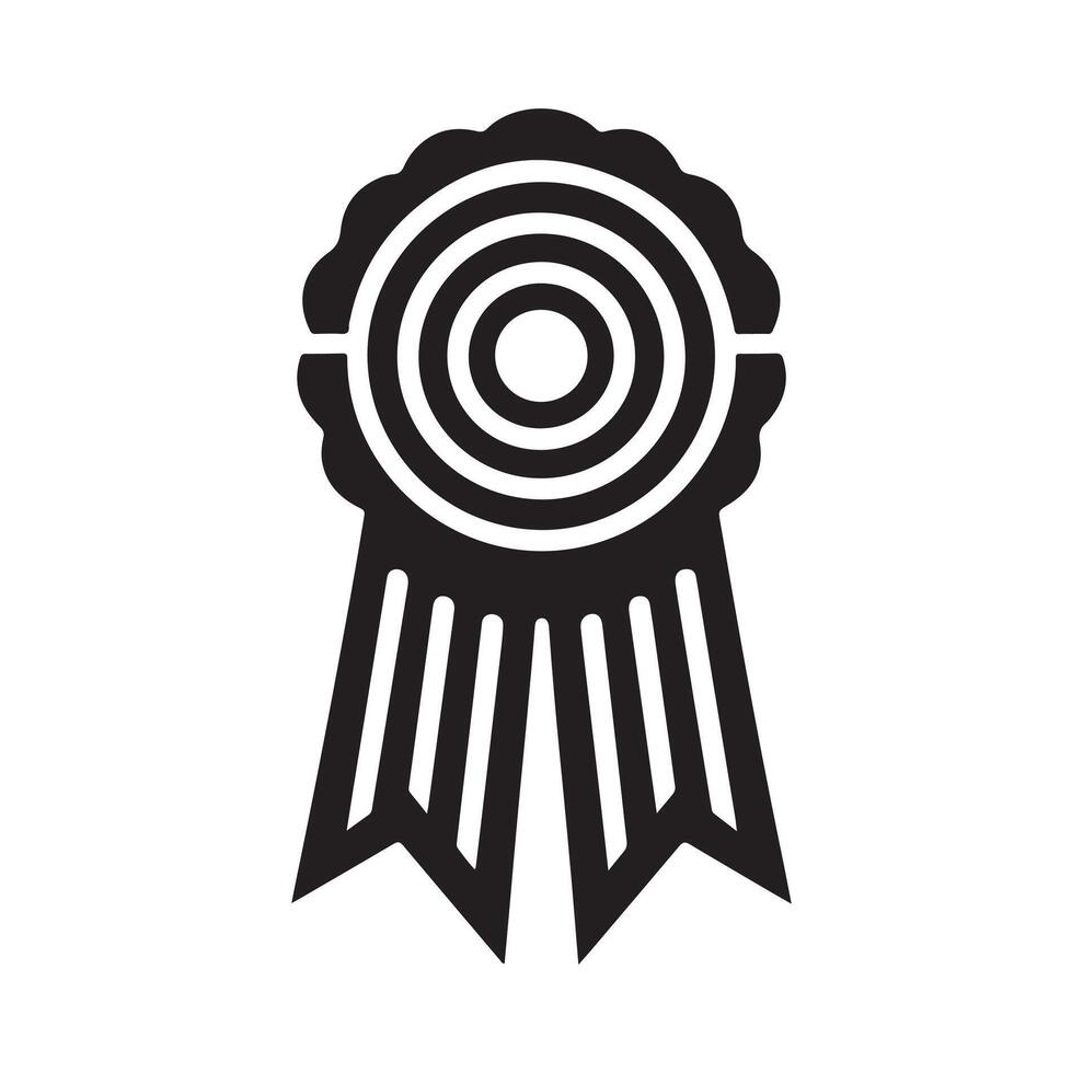 minimal award ribbon badge icon. guarantee or medal thin line. concept of minimal consumer control emblem or assurance vector