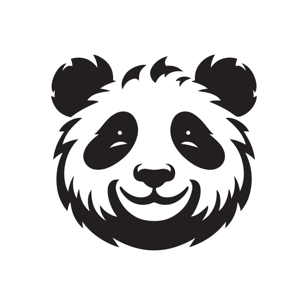 panda ilustración diseño silueta estilo vector