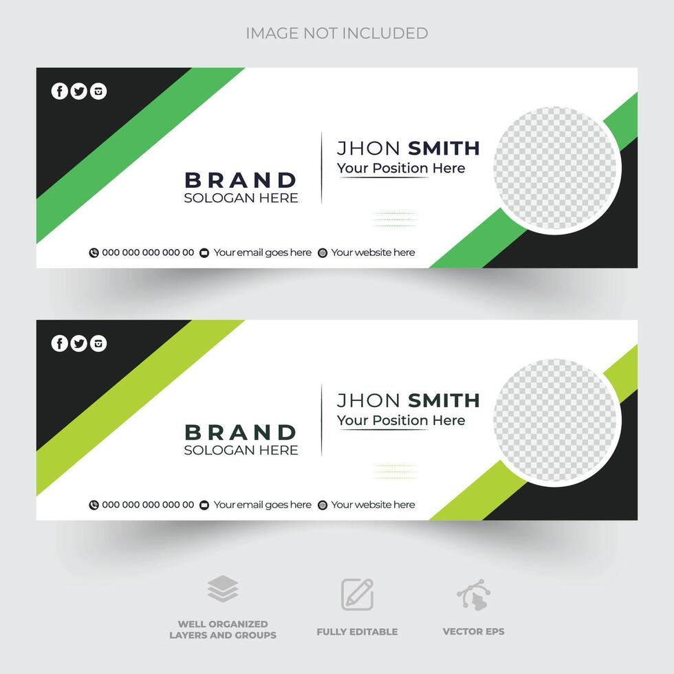 Professional Email Signature Template Modern and Minimal Corporate email signature Layout vector