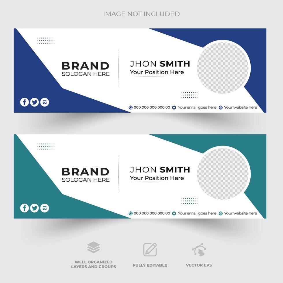 Professional Email Signature Template Modern and Minimal Corporate email signature Layout vector
