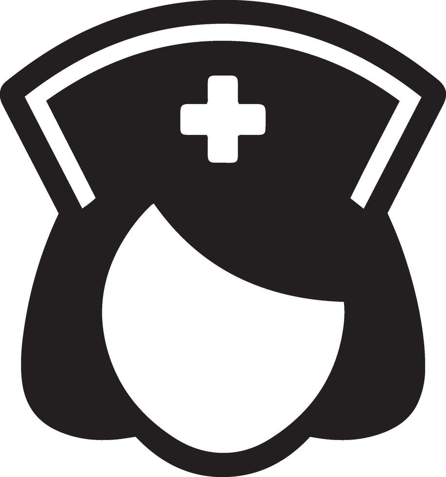 Nurse head icon illustration on white background. vector
