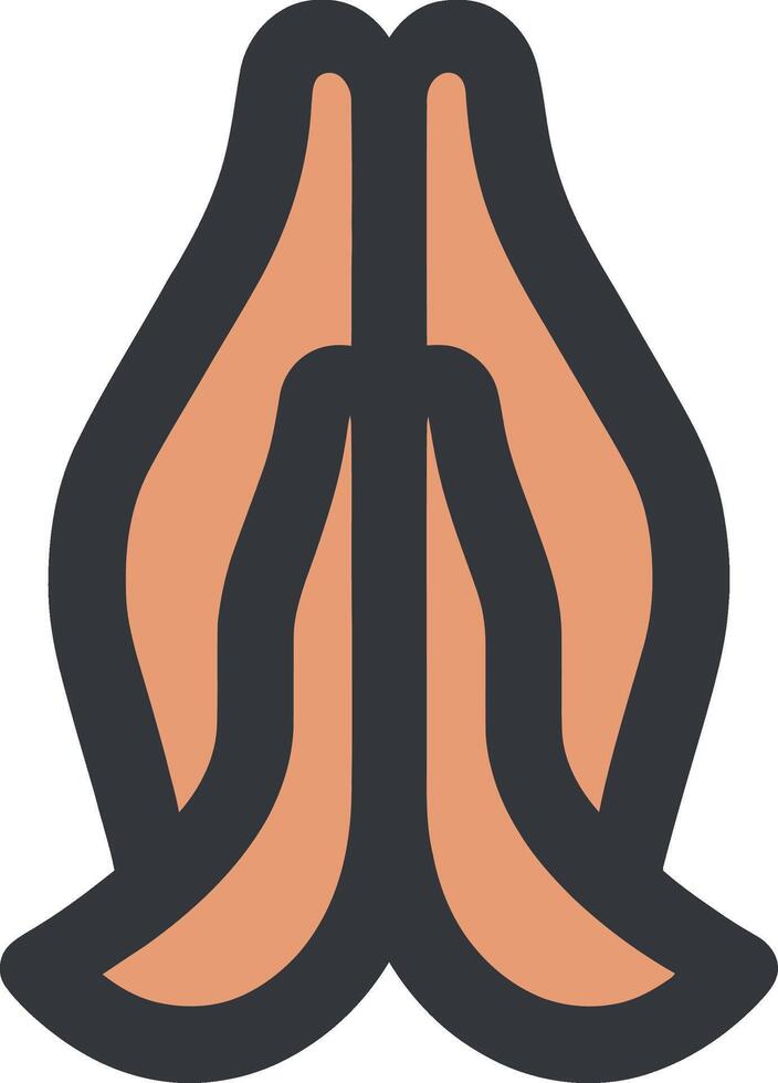 Praying hands on white background. vector