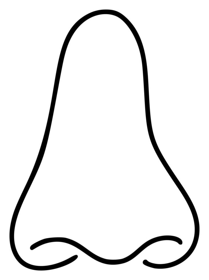 Human nose line simple minimalist icon sense organs. Element for design packaging and advertising of rhinitis medicines, cold, flu symptoms vector