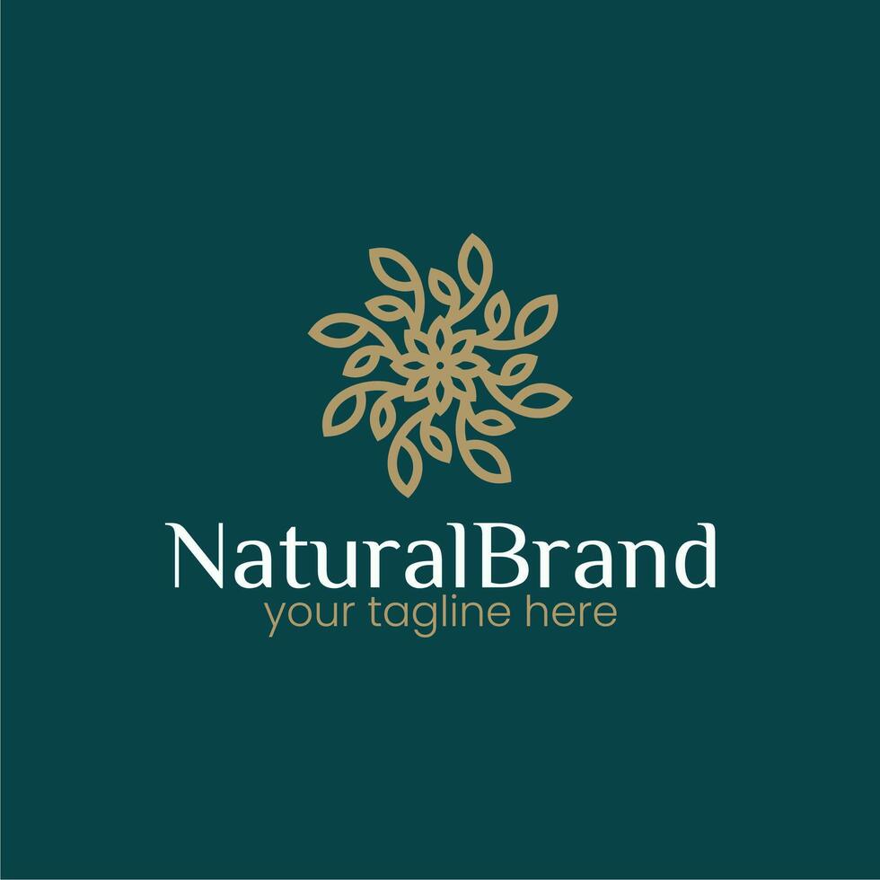 natural logo de flores y hojas vector