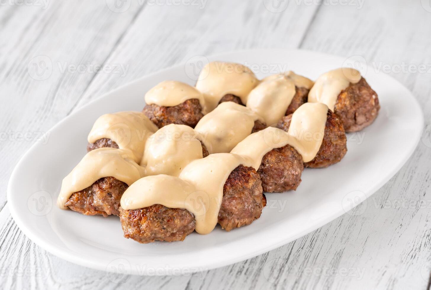 Swedish meatballs with cream sauce photo