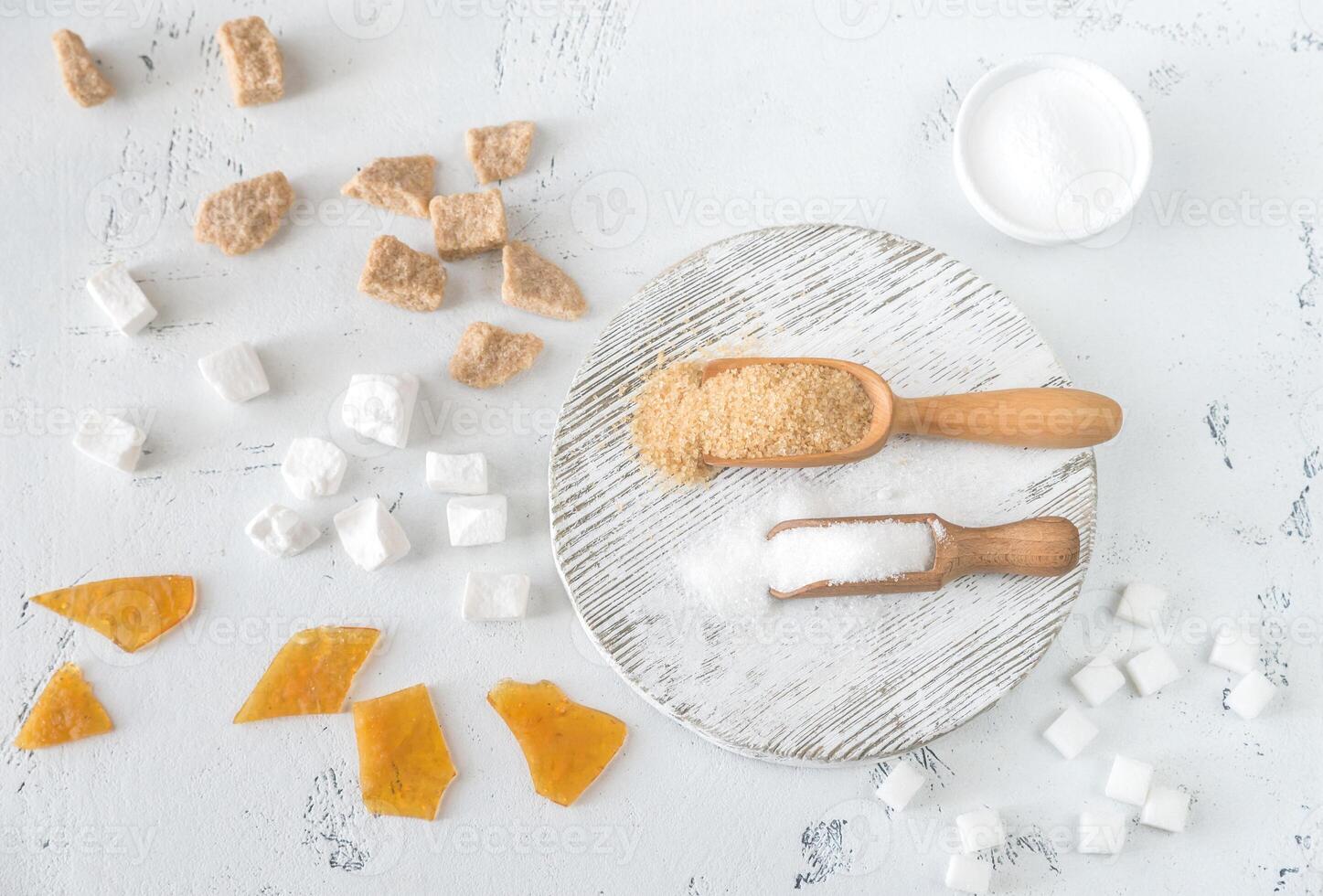 Different kinds of sugar photo