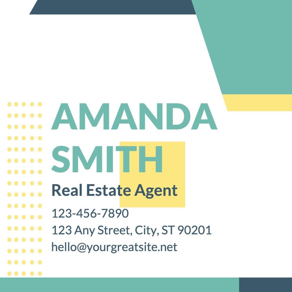 Real Estate Square Business Card template