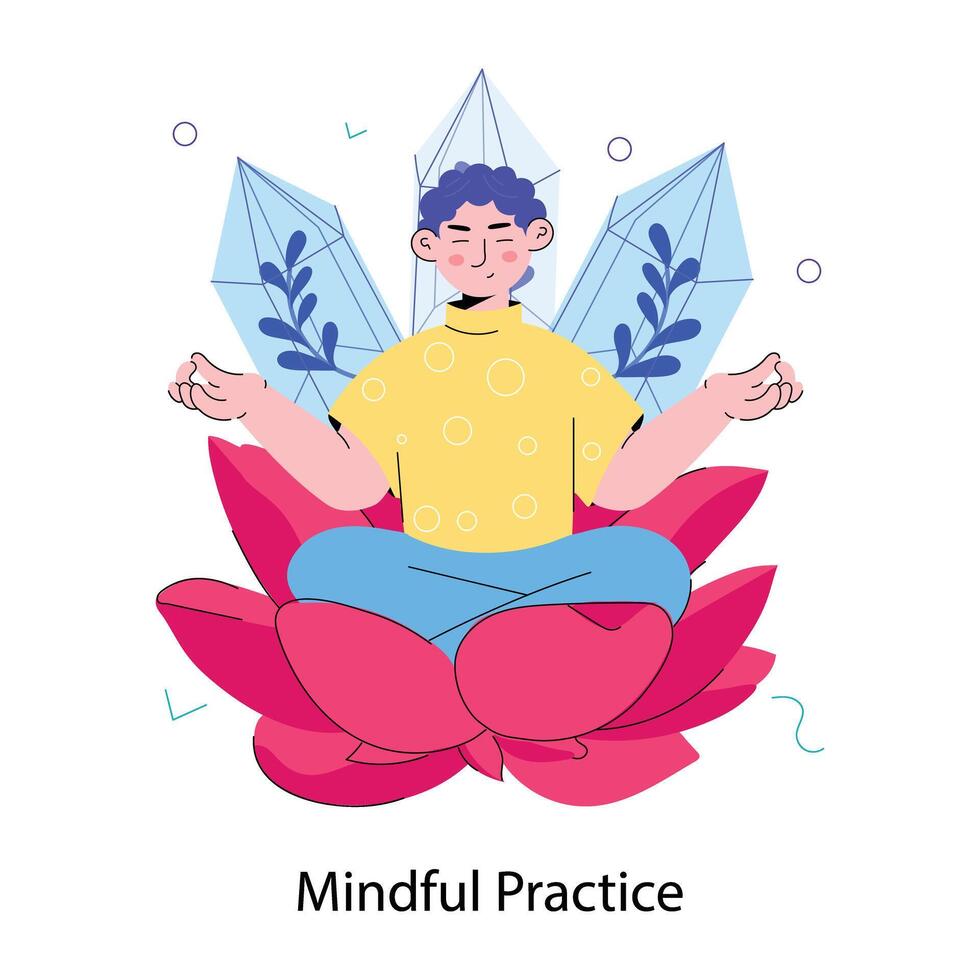 Trendy Mindful Practice vector