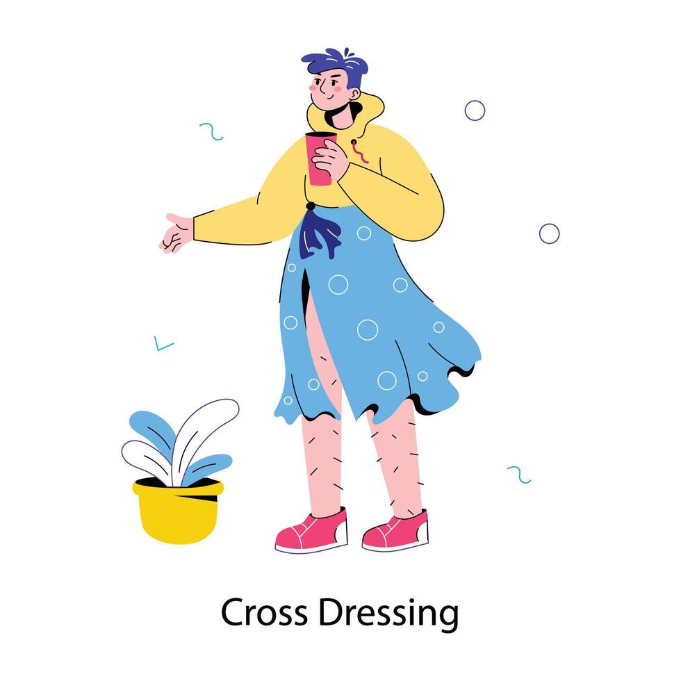 Trendy Cross Dressing vector