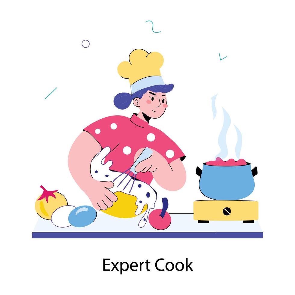 Trendy Expert Cook vector