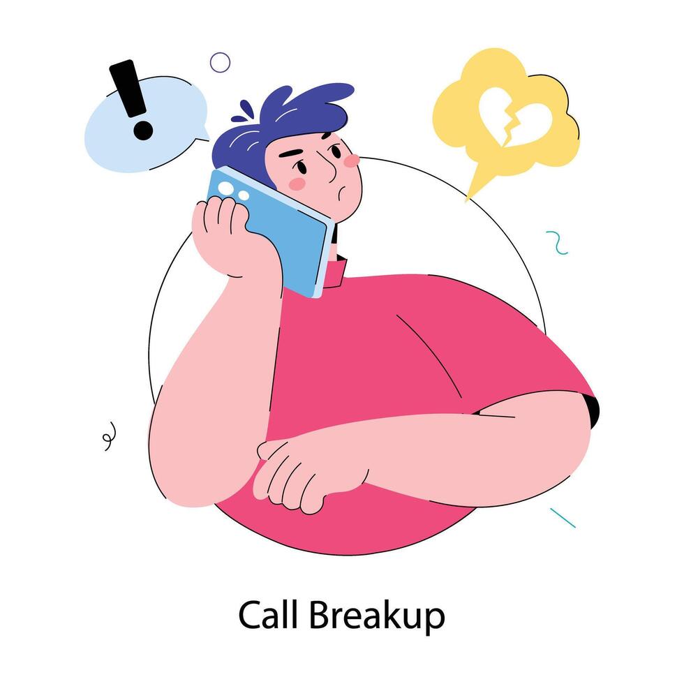 Trendy Call Breakup vector