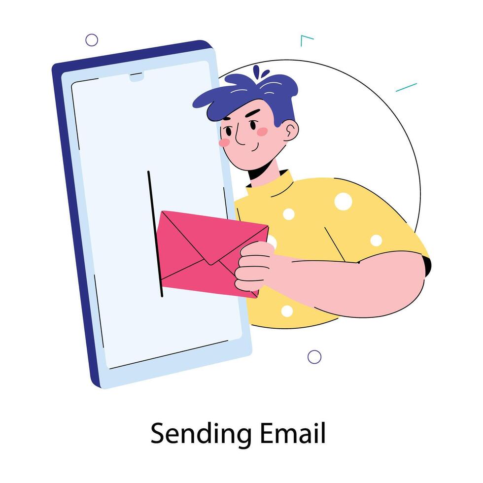 Trendy Sending Email vector