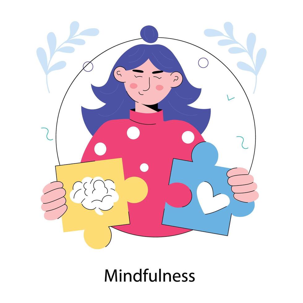 Trendy Mindfulness Concepts vector