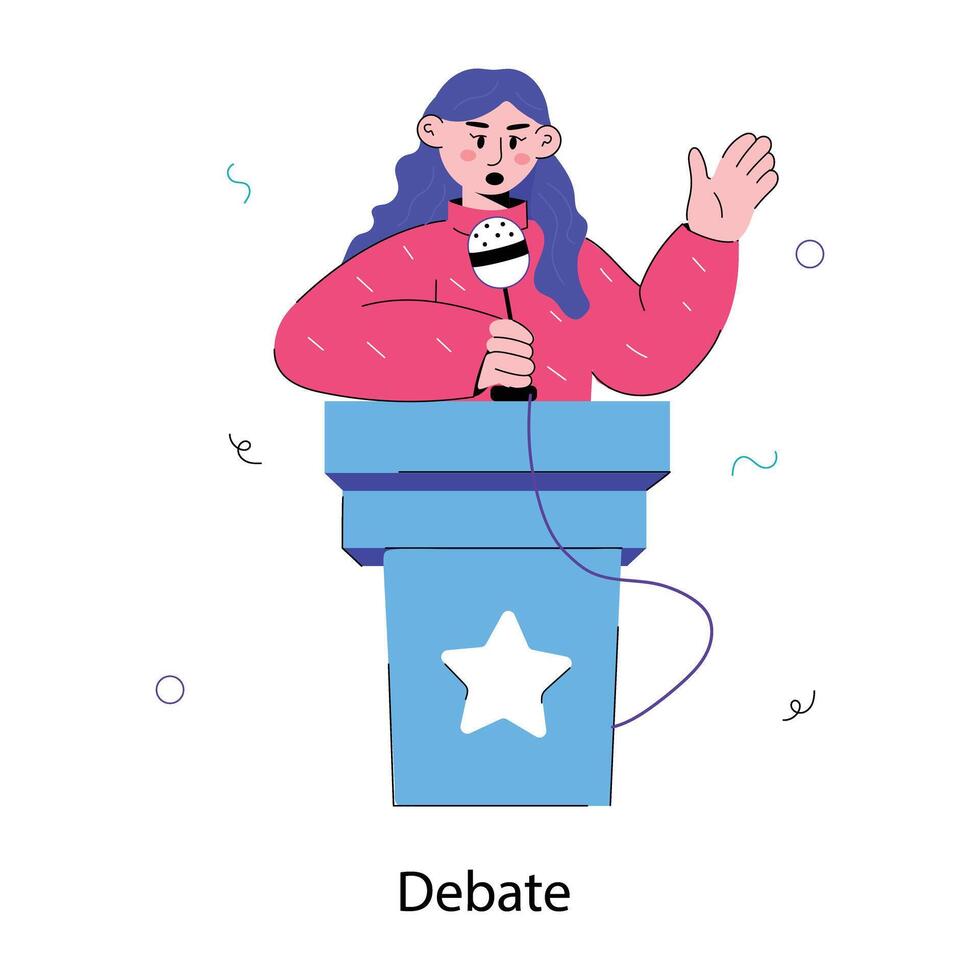 Trendy Debate Concepts vector