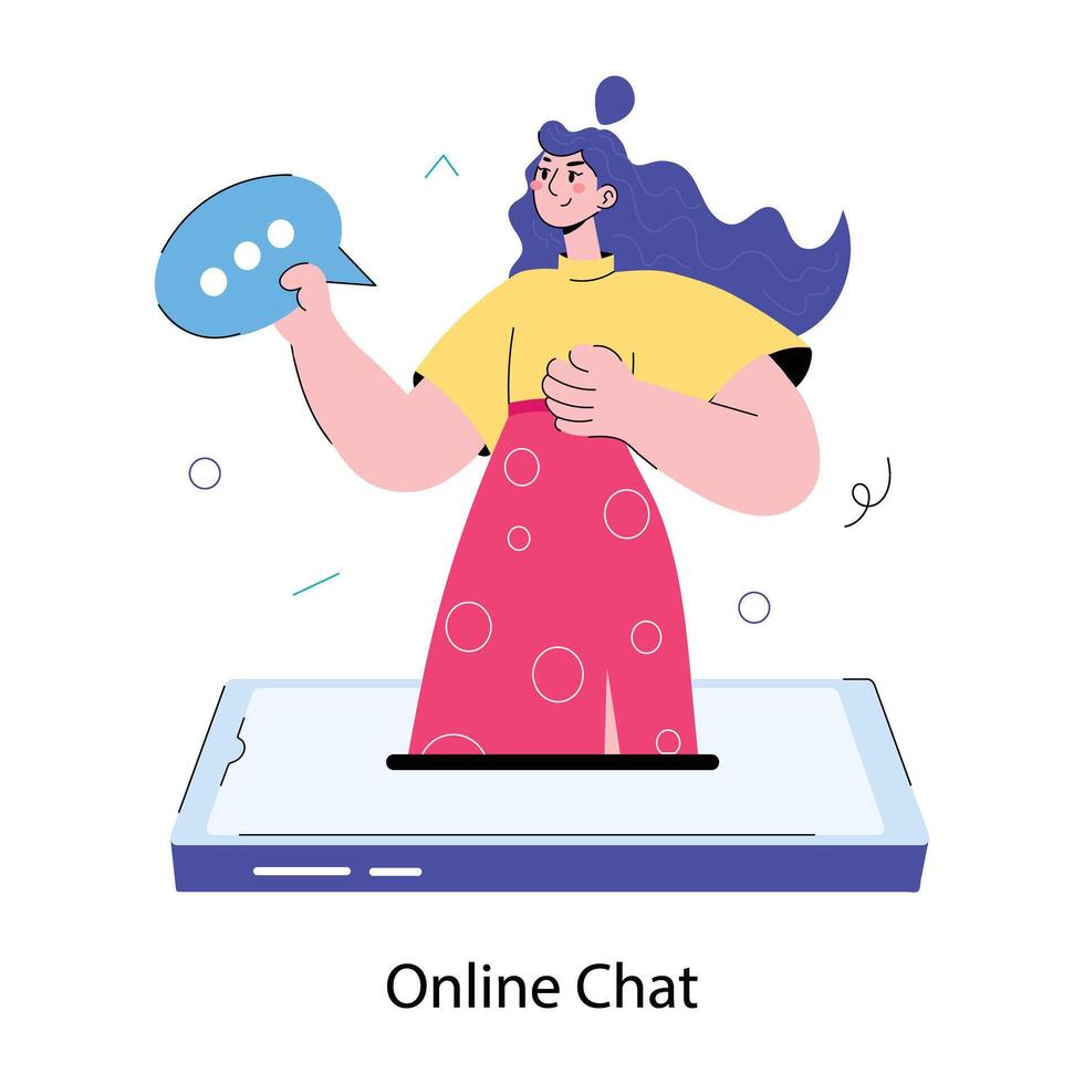 Trendy Online Chat vector