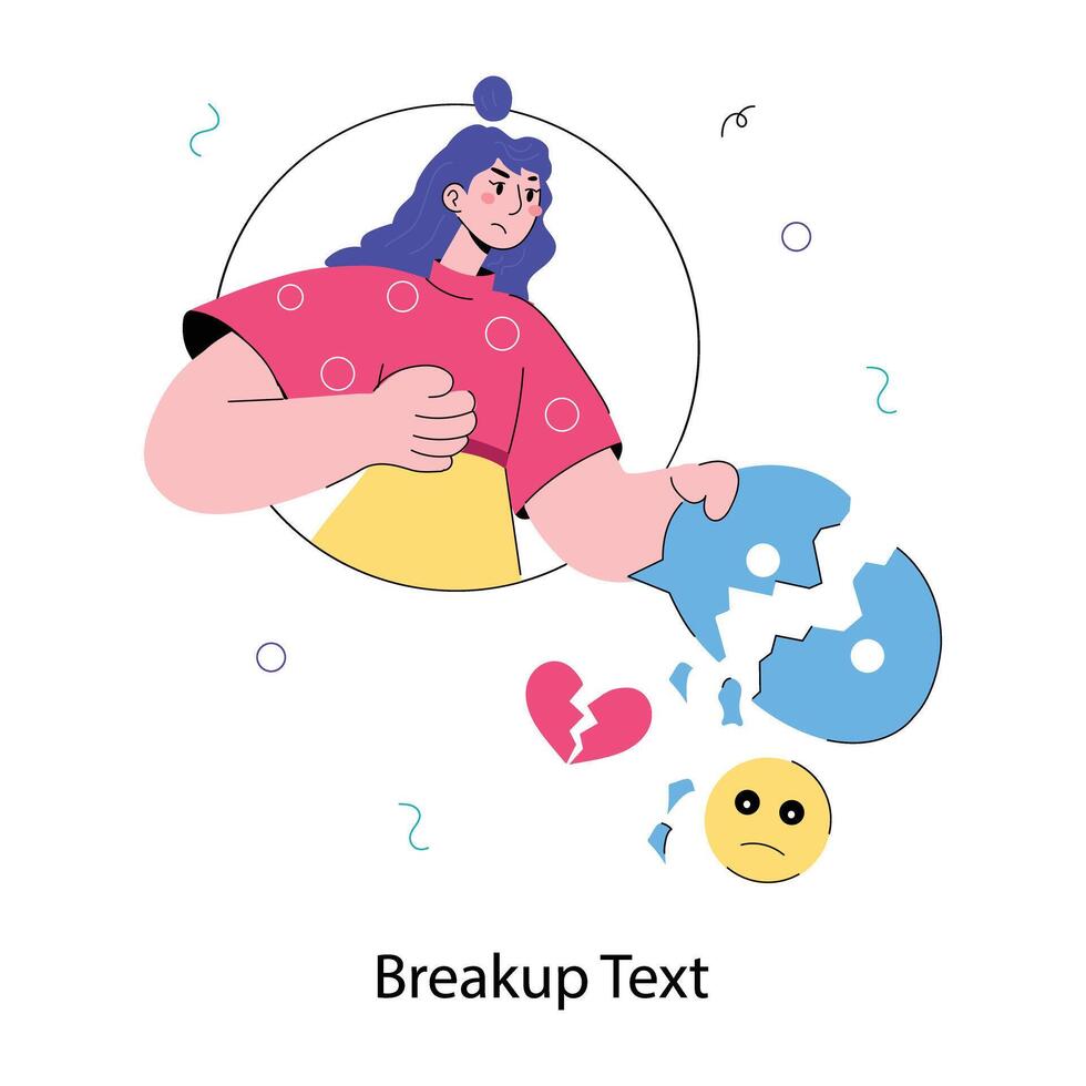 Trendy Breakup Text vector