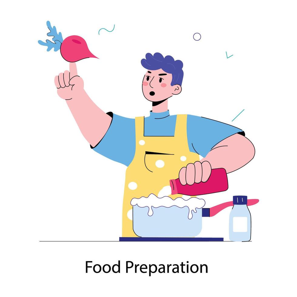 Trendy Food Preparation vector