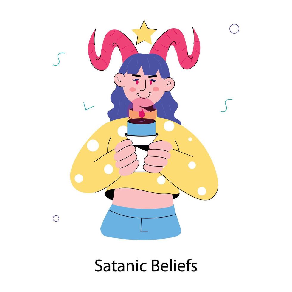 Trendy Satanic Beliefs vector