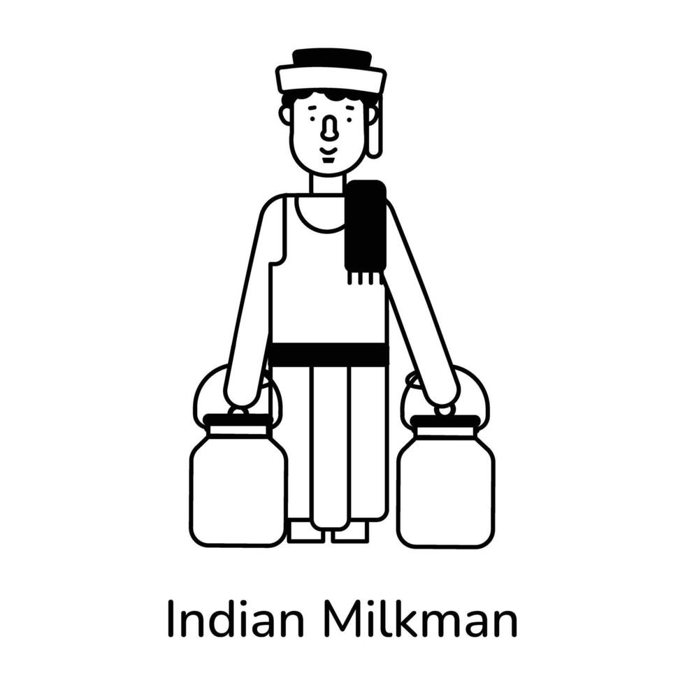 Trendy Indian Milkman vector