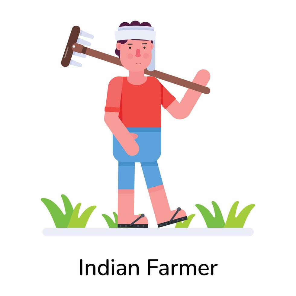 Trendy Indian Farmer vector