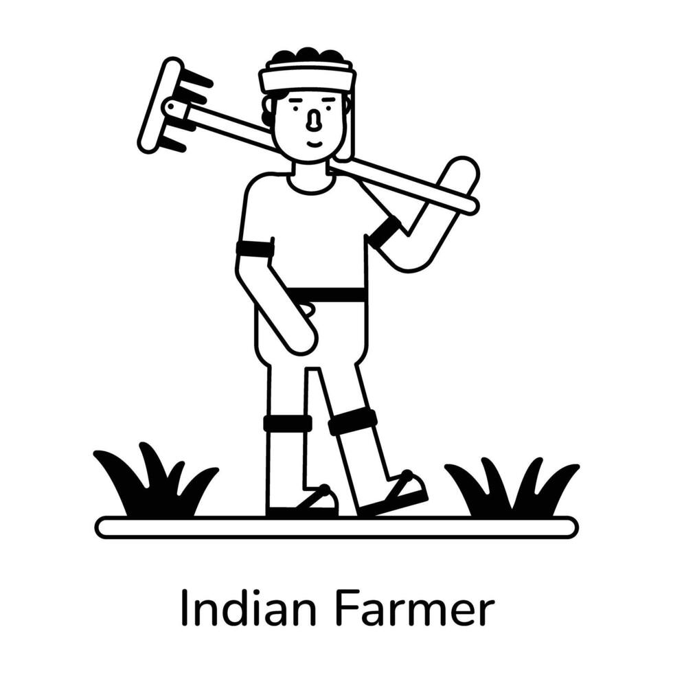 Trendy Indian Farmer vector