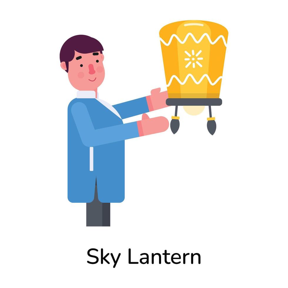 Trendy Sky Lantern vector