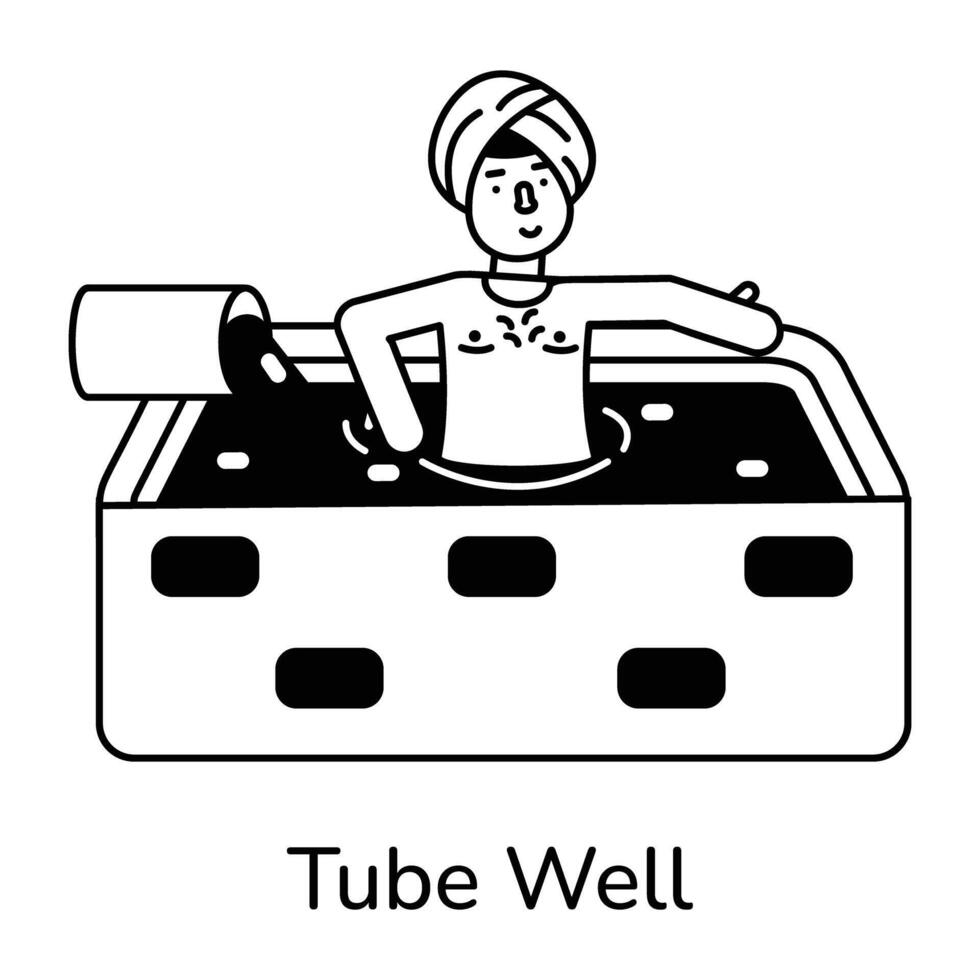 Trendy Tube Well vector