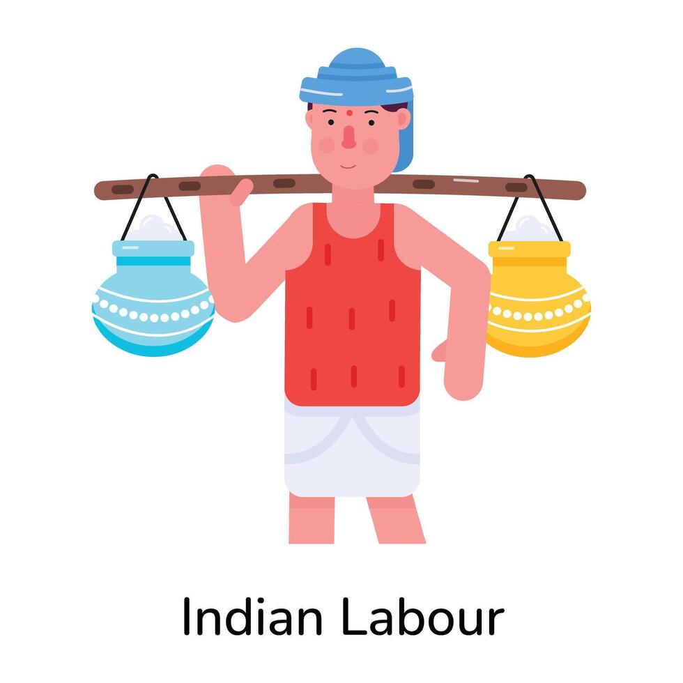 Trendy Indian Labour vector