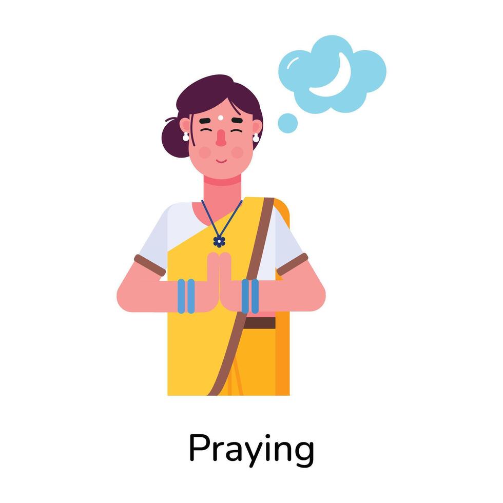 Trendy Praying Concepts vector