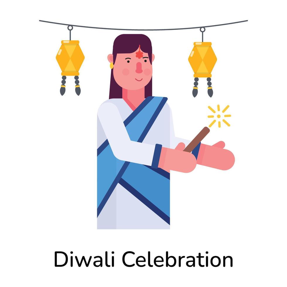 Trendy Diwali Celebration vector