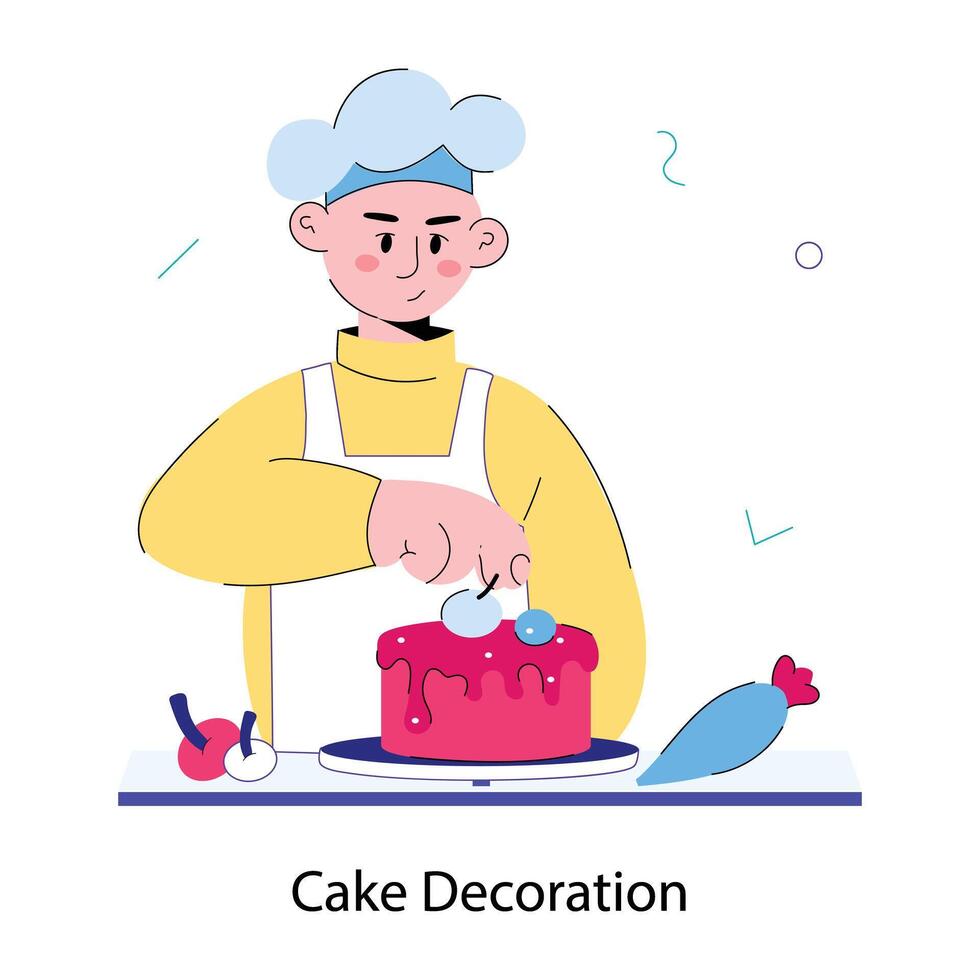 Trendy Cake Decoration vector