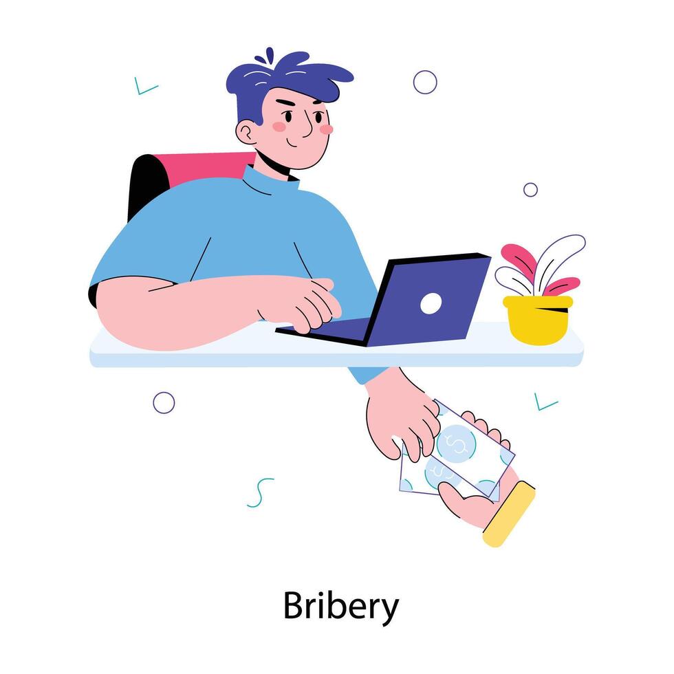 Trendy Bribery Concepts vector