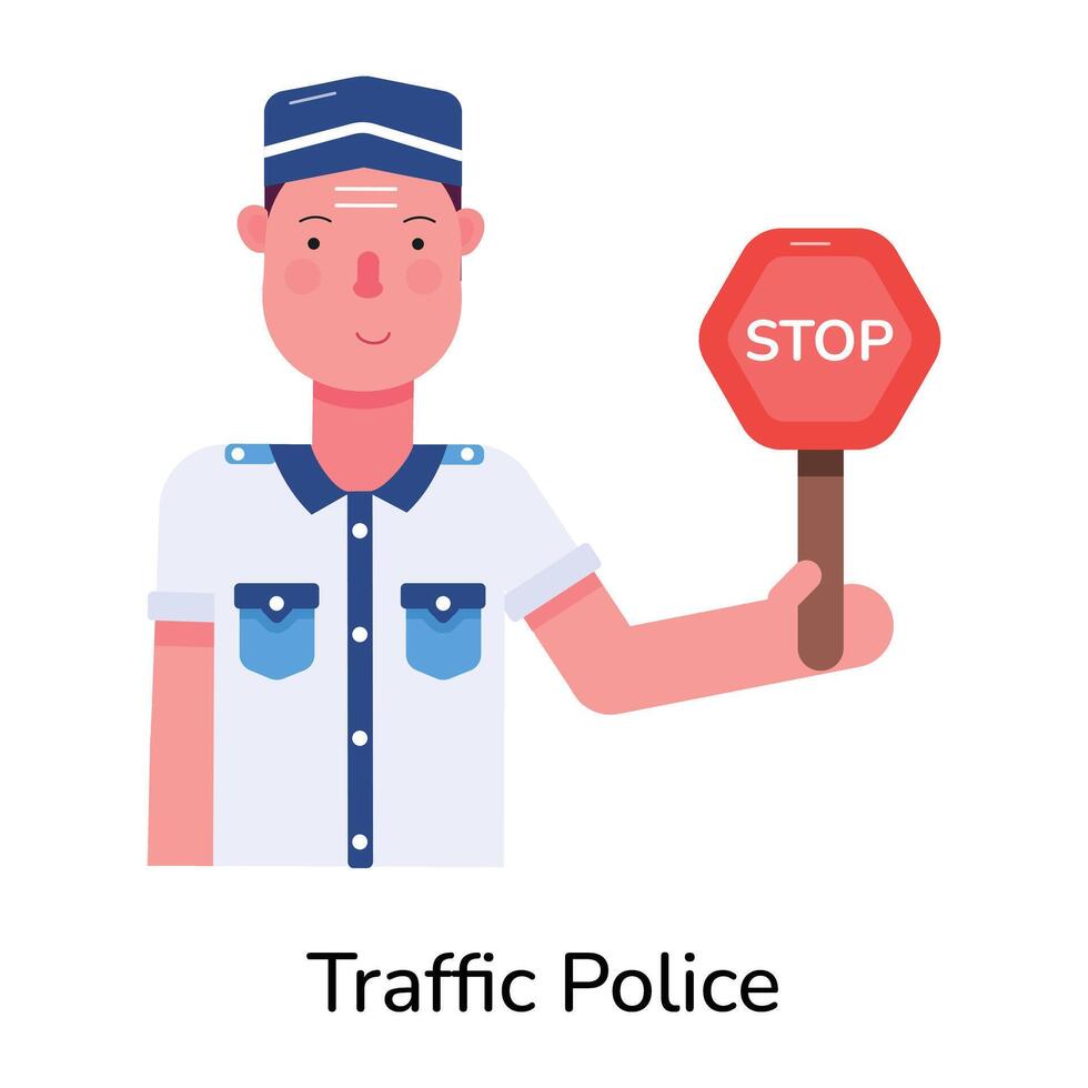 Trendy Traffic Police vector