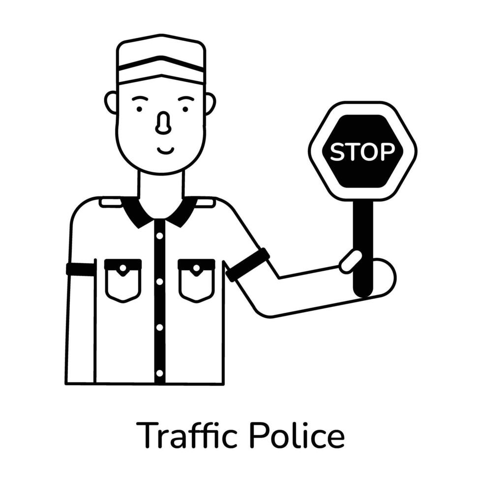 Trendy Traffic Police vector