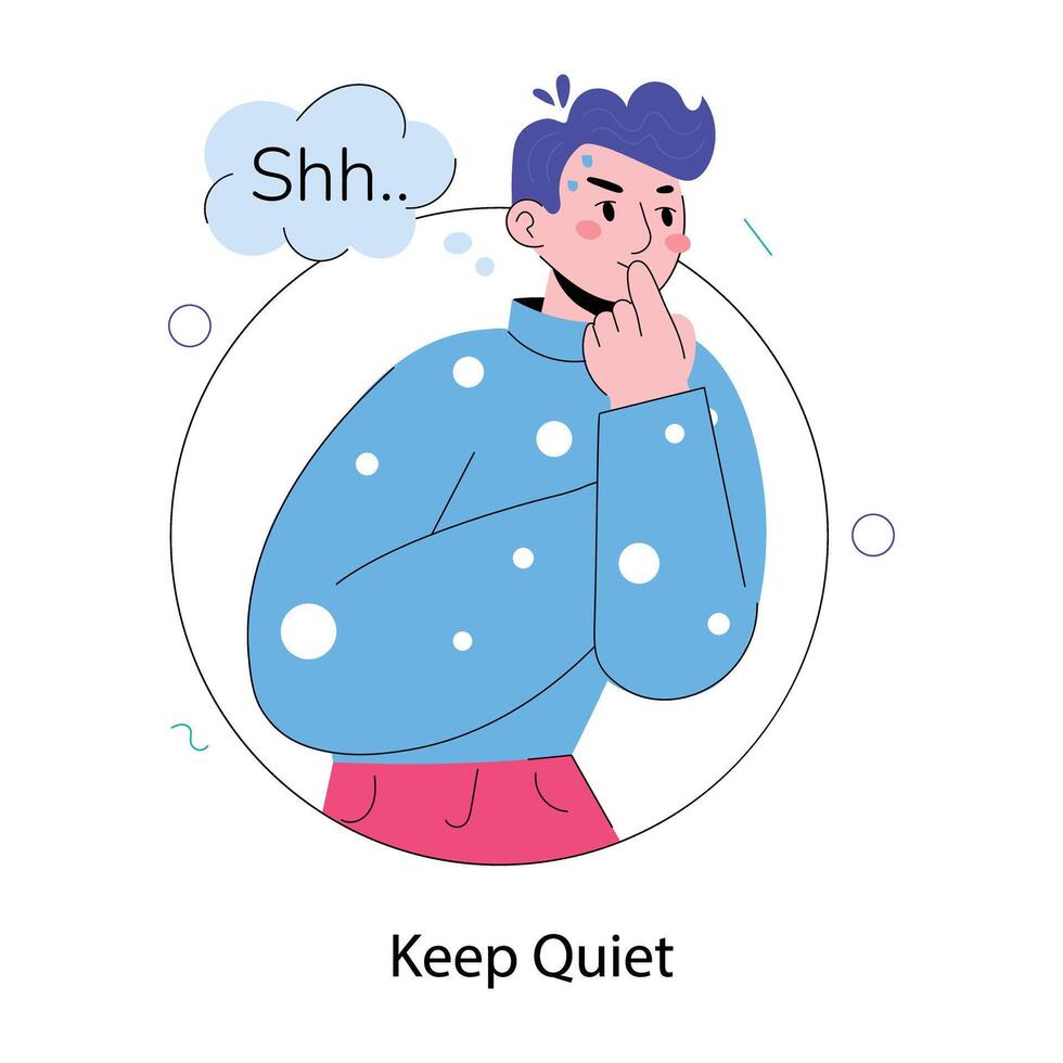 Trendy Keep Quiet vector