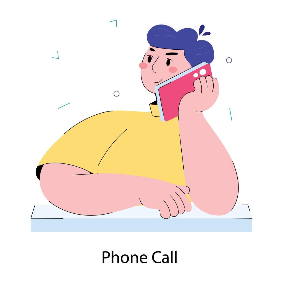 Trendy Phone Call vector