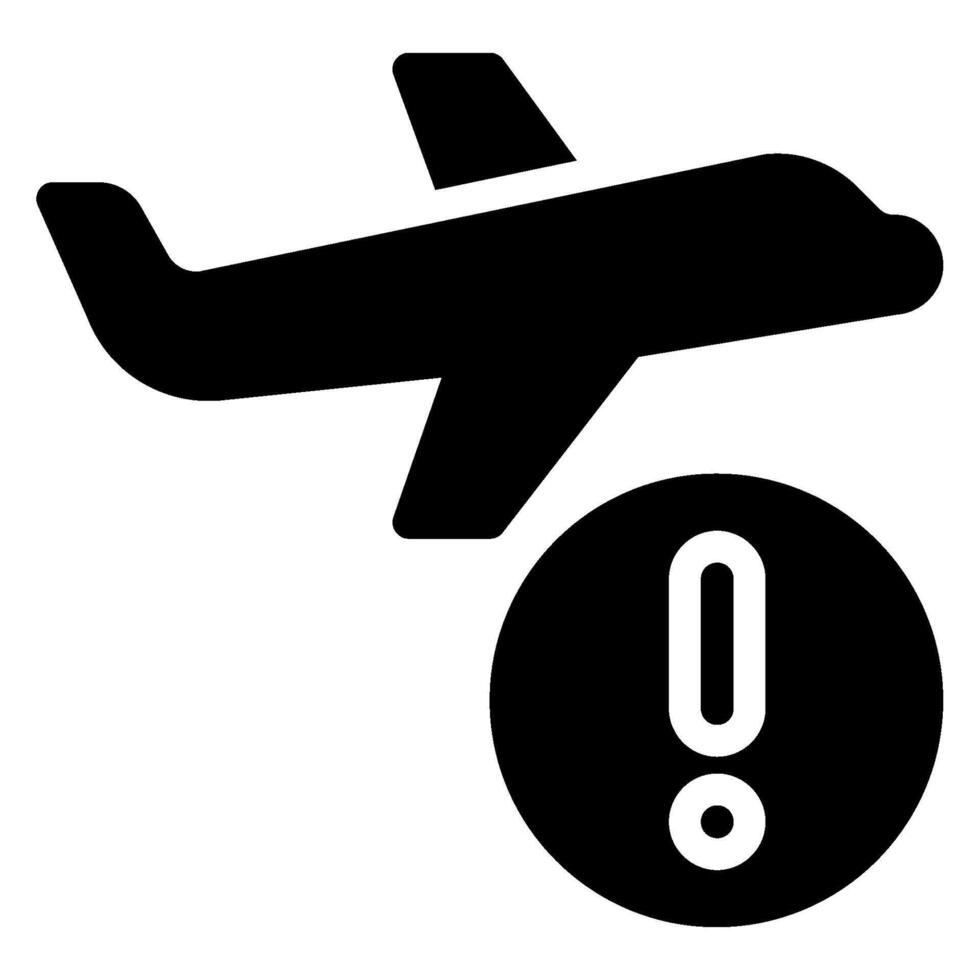 icono de glifo de avión vector