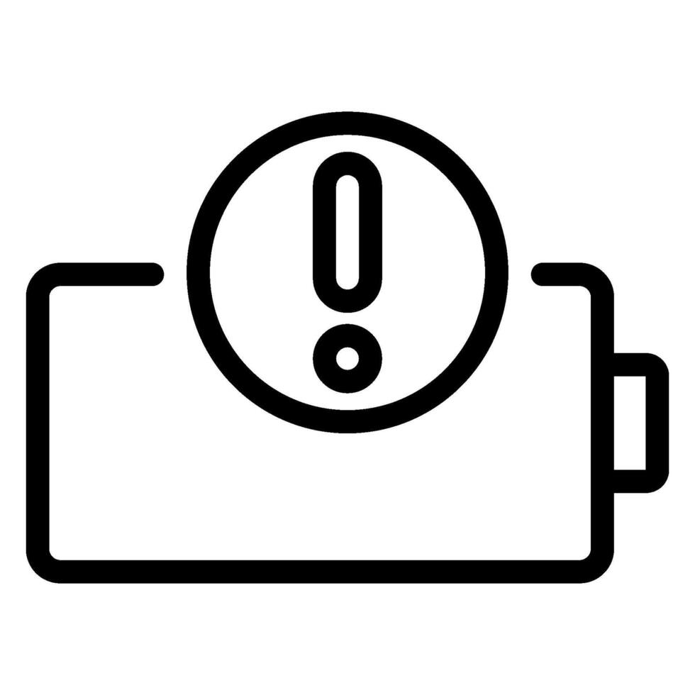 low battery line icon vector