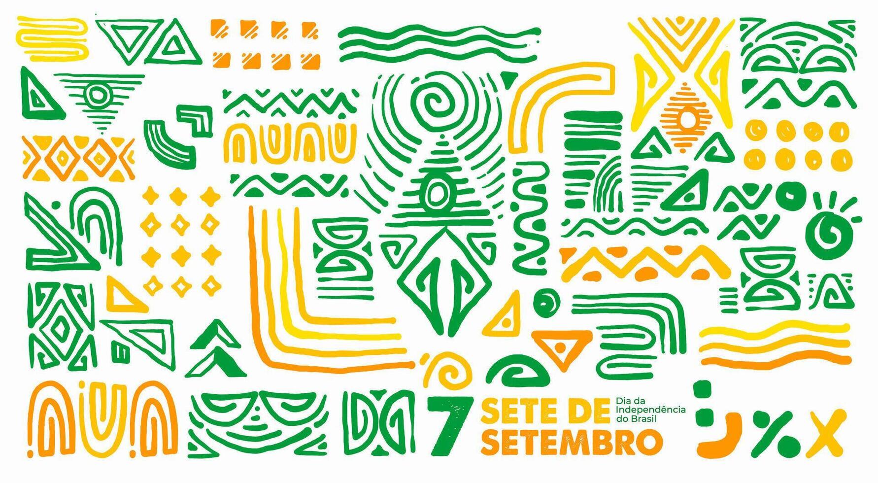 brazil independence day geometric abstract background, 7 september brazil. vector