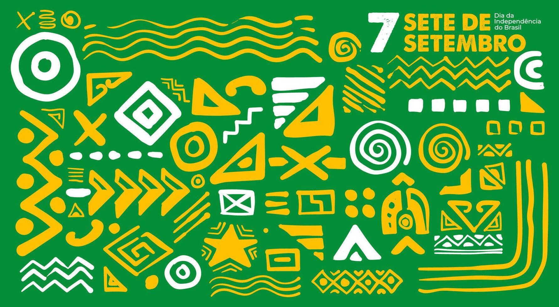 brazil independence day geometric abstract background, 7 september brazil. vector