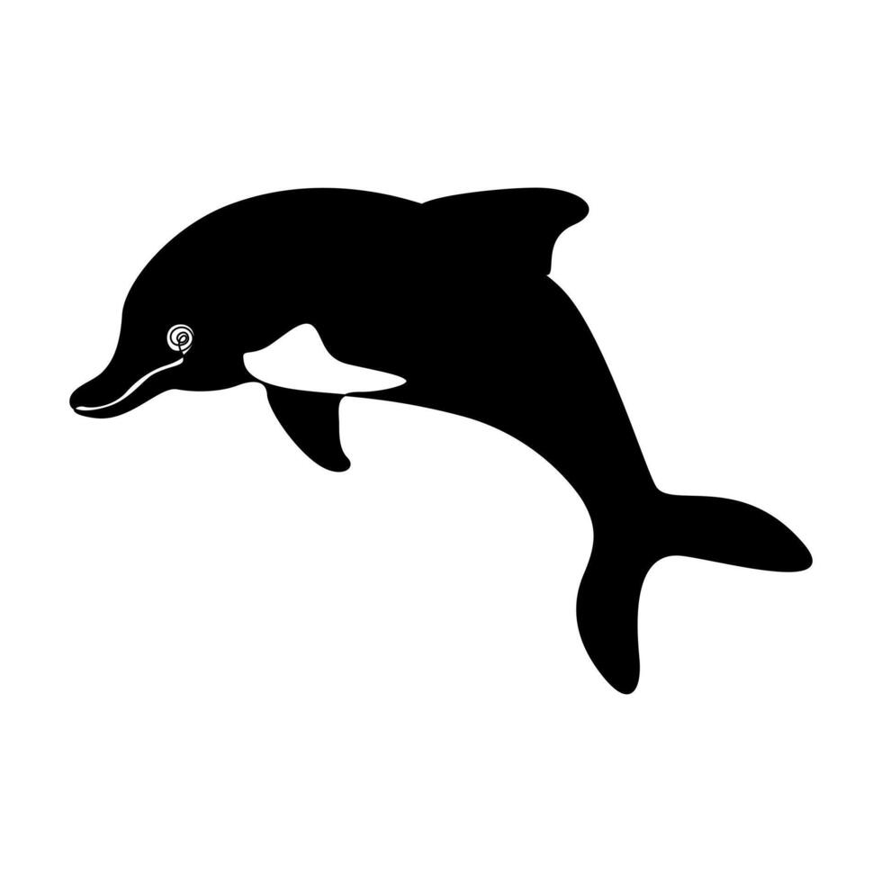 Dolphine fish jumping line art vector