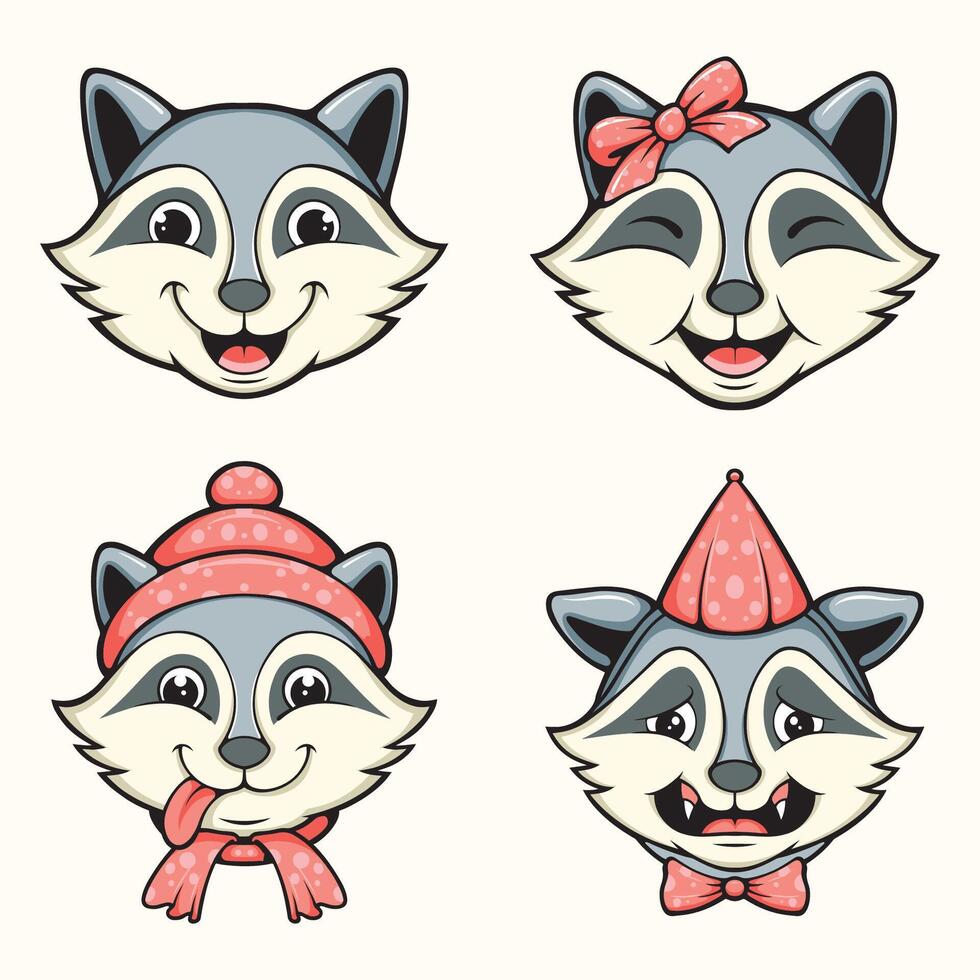 cute cartoon foxes vector