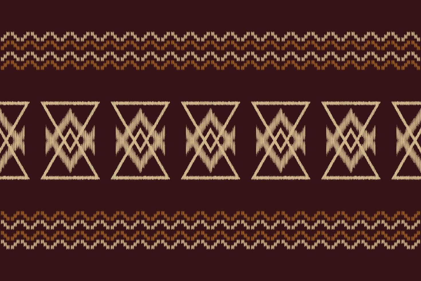 Traditional Ethnic ikat motif fabric pattern background geometric .African Ikat embroidery Ethnic oriental pattern brown background wallpaper. Abstract,,illustration.Texture,frame,decoration. vector