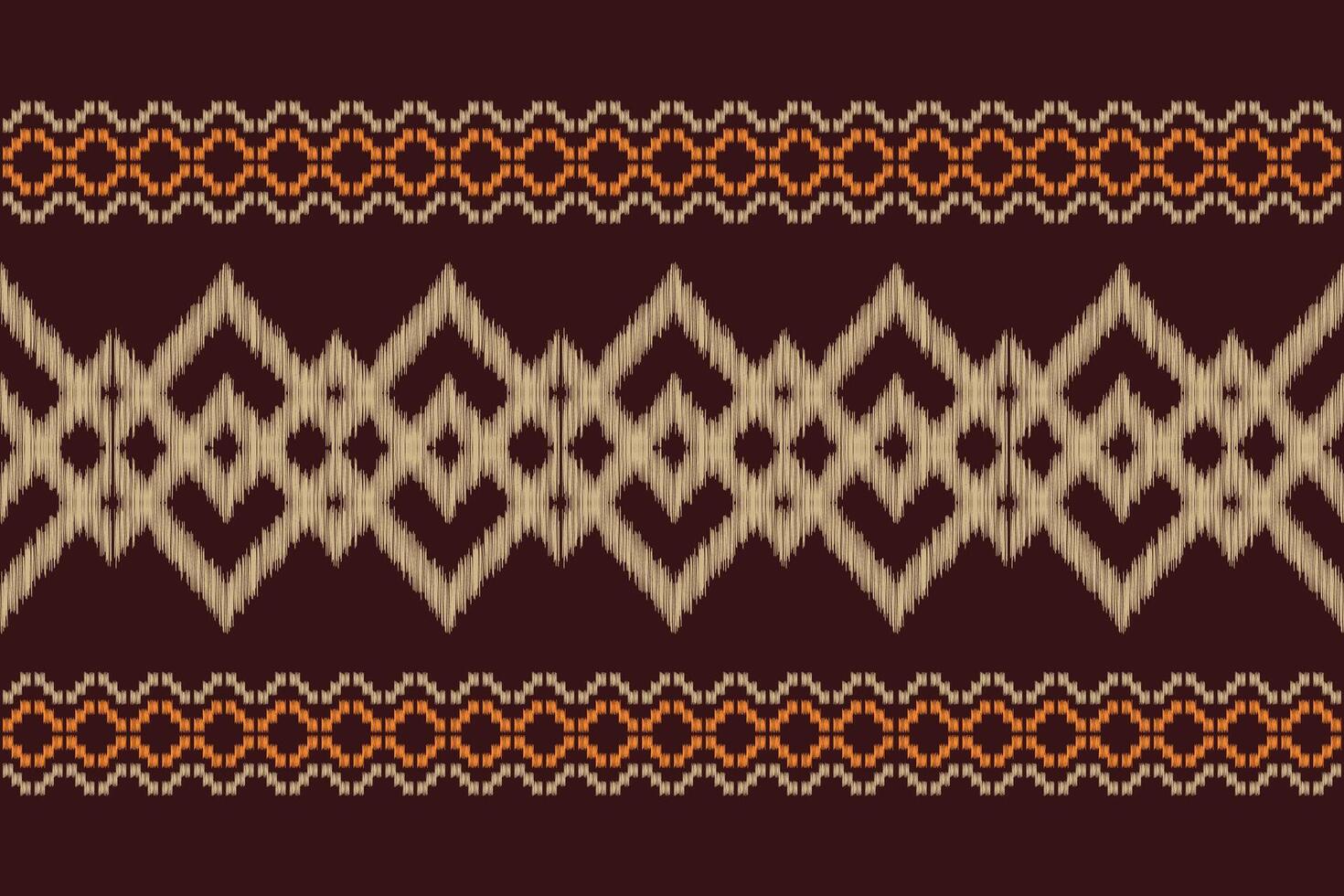 Traditional Ethnic ikat motif fabric pattern background geometric .African Ikat embroidery Ethnic oriental pattern brown background wallpaper. Abstract,,illustration.Texture,frame,decoration. vector